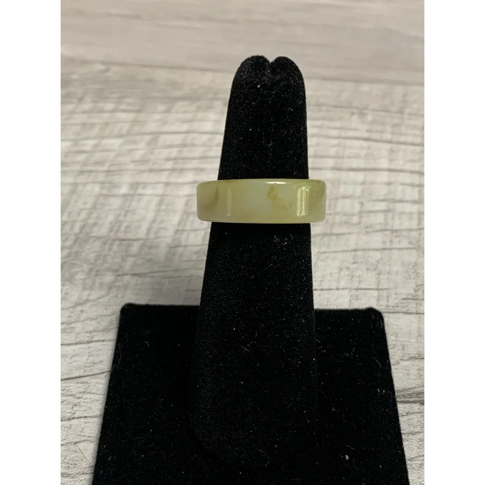 Colorful Acrylic Ring - Transparent Resin Wide Band Round Ring Cream
